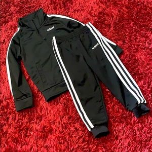 Adidas Tracksuit, Toddler 3T, Blk/White Striped